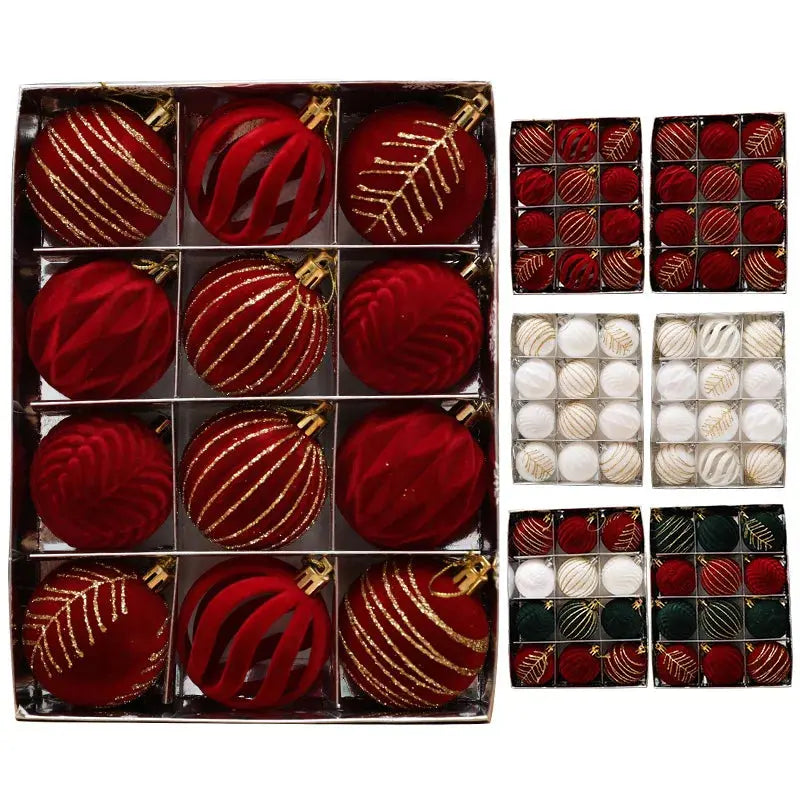 12 magnifiques pièces de boules de Noël en velours Ma boutique