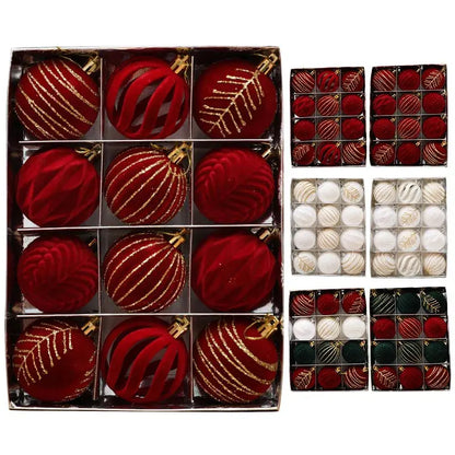 12 magnifiques pièces de boules de Noël en velours Ma boutique