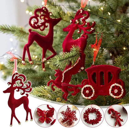 Ornements de noël rouge floqué bordeaux Ma boutique