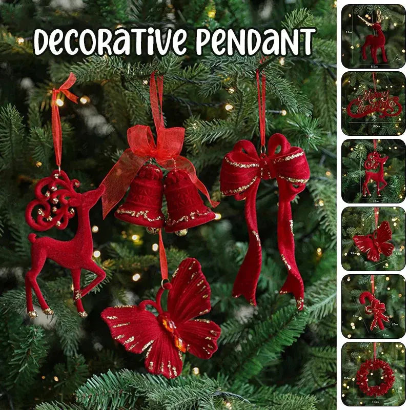 Ornements de noël rouge floqué bordeaux Ma boutique