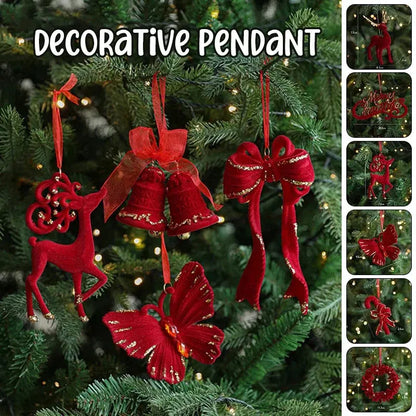 Ornements de noël rouge floqué bordeaux Ma boutique